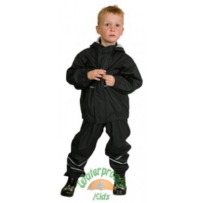 DISCONTINUED Elka Childrens Waterproof Suit in Black LIMITED STOCK